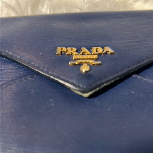 Prada Navy Blue Vitello Leather Envelope Bag P32 - Picture 7 of 14